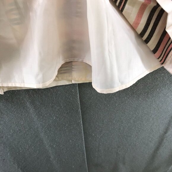 Ann Taylor Floral Skirt 14P A-Line Pleated Coral Beige Cotton Lightweight - Picture 7 of 10